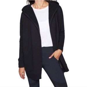 Athleta Fleece-Lined Oversized Cardigan Jacket in Black, size M